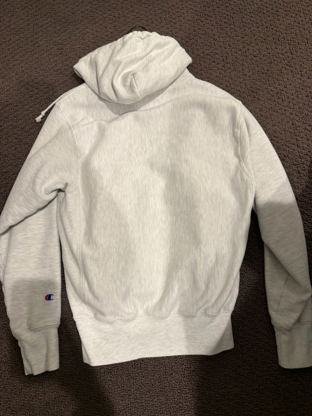 U of M Champion Light Heather Gray Pullover Crewneck Hoodie